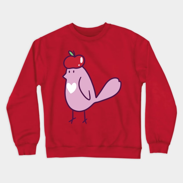 Pink Apple Bird Crewneck Sweatshirt by saradaboru